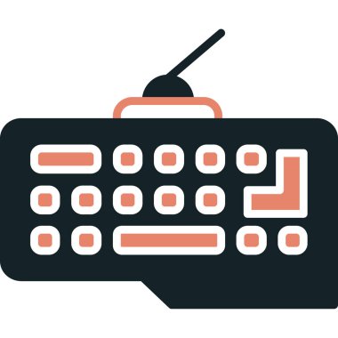 Klavye simgesi. Web tasarımı için klavye vektör simgelerinin basit çizimi