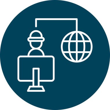 genel ağ vektör çizgisi renk simgesi