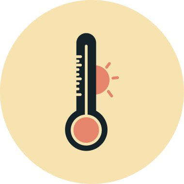 Termometre. Web simgesi basit illüstrasyon