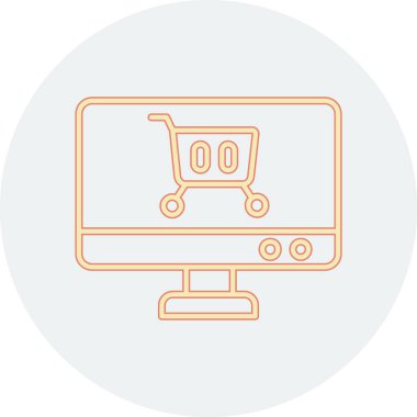 İnternetten alışveriş. Basit düz resimleme