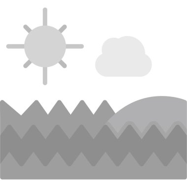 Düz biçimli bulutlu hava simgesi beyaz arkaplanda izole.