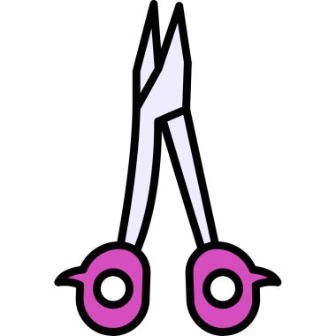 bahçe makası vektör renk çizimi