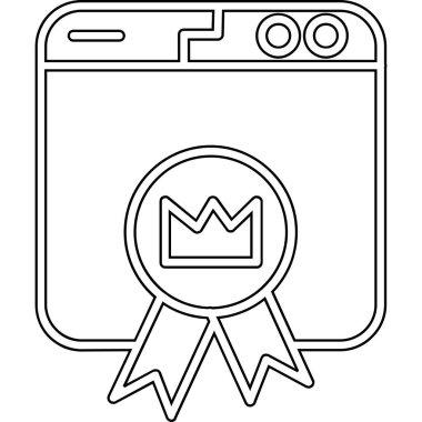 Taç ödül ikonu. Web için ödül vektör simgelerinin özet çizimi