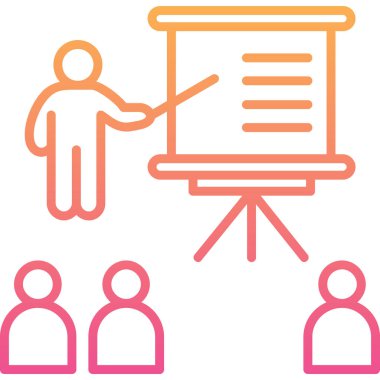 Sunum. Web simgesi basit illüstrasyon