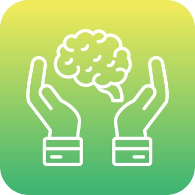 Beyin. Web simgesi basit illüstrasyon