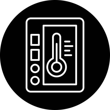 Klima kontrol ikonu. Web için iklim vektörü simgelerinin özet çizimi