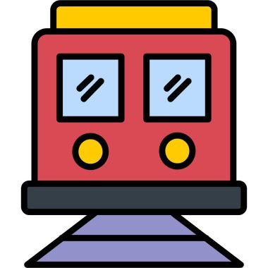 tren. Web simgesi basit illüstrasyon