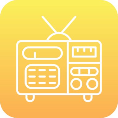 radyo simgesi, vektör illüstrasyonu beyaz arkaplanda izole edildi