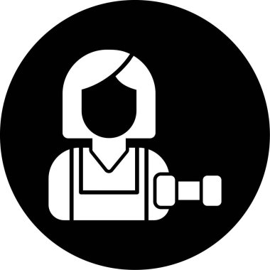 Sırt çantalı bir kadının vektör çizimi