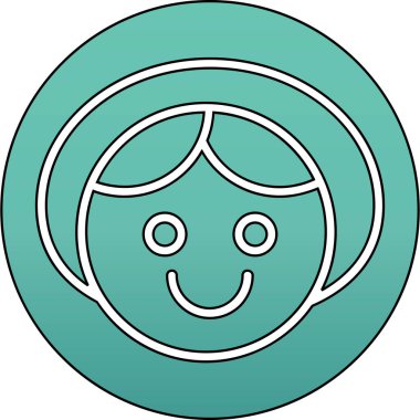 Kızım. Web simgesi basit illüstrasyon