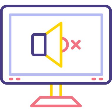 Monitör. Web simgesi basit illüstrasyon