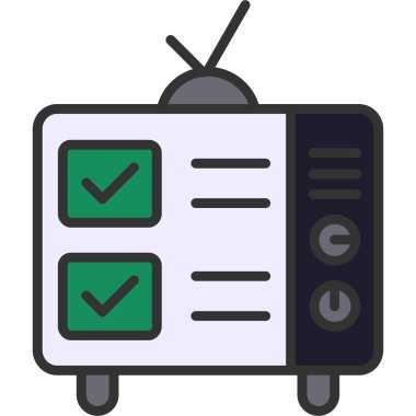 Televizyon. Web simgesi basit illüstrasyon