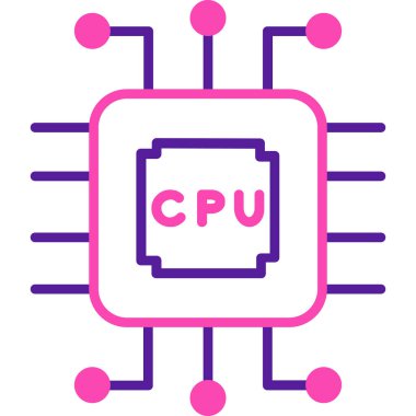Cpu simgesi, modern vektör illüstrasyon tasarımı