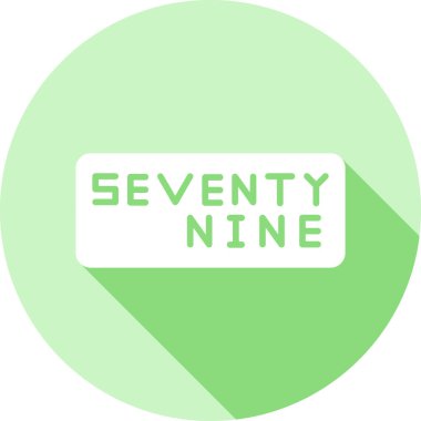 77 işareti. - Dokuz. Beyaz arkaplanda daire şeklinde 9 yeşil simge