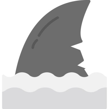 Köpekbalığı simgesi vektör illüstrasyonu