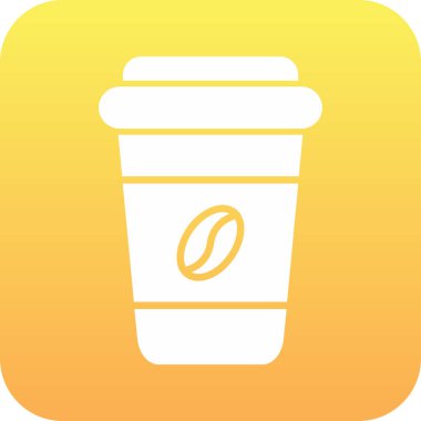 Kahve fincanı simgesi, basit vektör çizimi