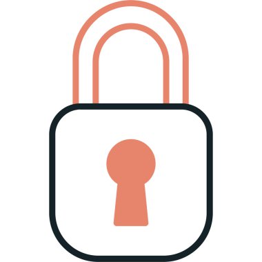 Asma kilit renkli vektör simgesi