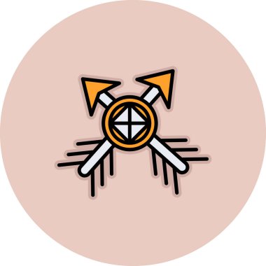 Bir pusula simgesinin vektör illüstrasyonu