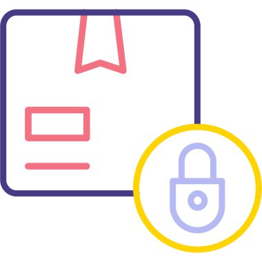 Kilit. Web simgesi basit illüstrasyon