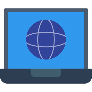 İnternet web düz vektör simgesi