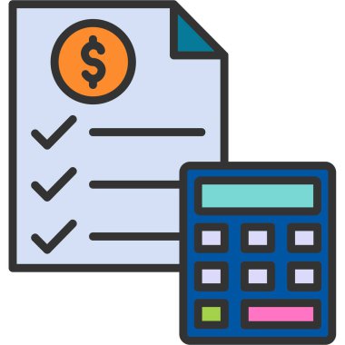 muhasebe finans hesap makinesi simgesi - taslak biçimi