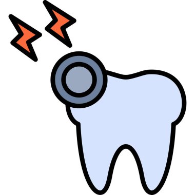 Diş simgesi, vektör illüstrasyonu basit tasarım