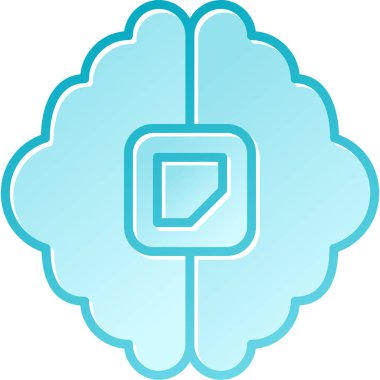 Beyin. Web simgesi basit illüstrasyon