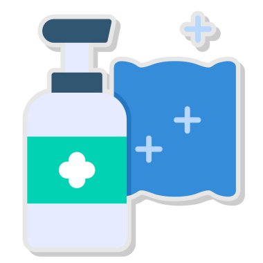 Tıbbi şişe simgesi, basit illüstrasyon