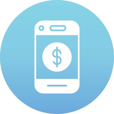 Dolu taslak biçiminde dolar mobil ödeme simgesi