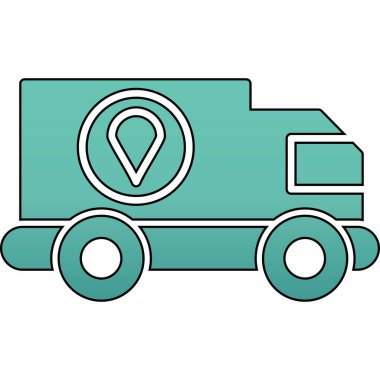 Teslimat Van grenli doku simgesi