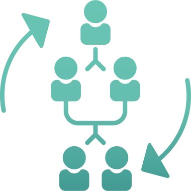 iş takım çalışması simgesi ana hat biçiminde