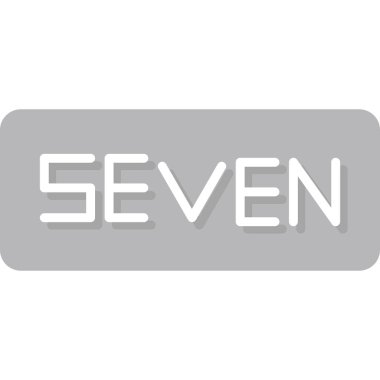 yedi simge. Beyaz arkaplanda tek bir izole.