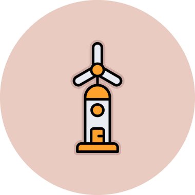 Yel değirmeni Web simgesi basit illüstrasyon