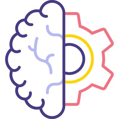 Beyin. Web simgesi basit illüstrasyon