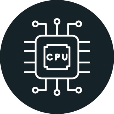 Cpu simge vektör illüstrasyonu