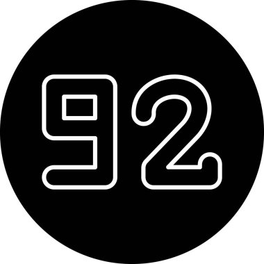 9 numaralı siyah simgenin vektör illüstrasyonu