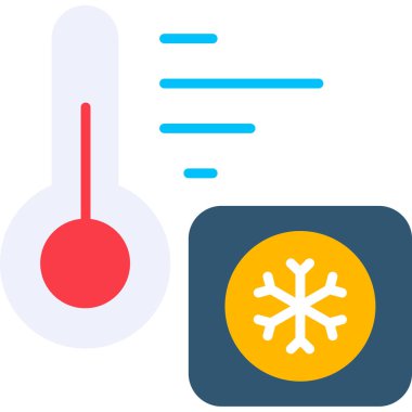 Soğuk hava sıcaklığı simgesi dosya ana hatları biçiminde