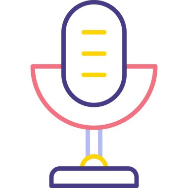 Mikrofon. Web simgesi basit illüstrasyon