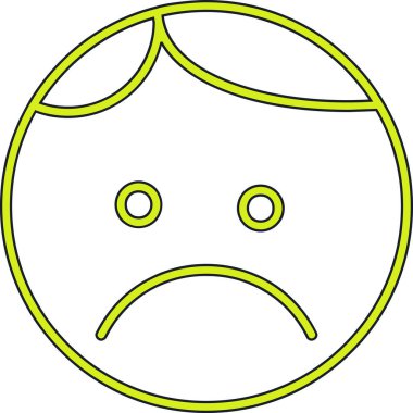 üzgün surat, vektör çizim