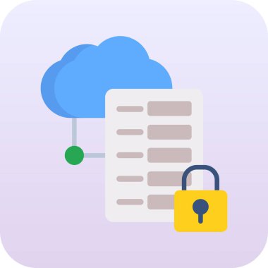 bulut depolama vektörü renk simgesi