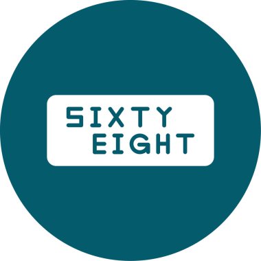 68 yıllık simge, vektör illüstrasyonu