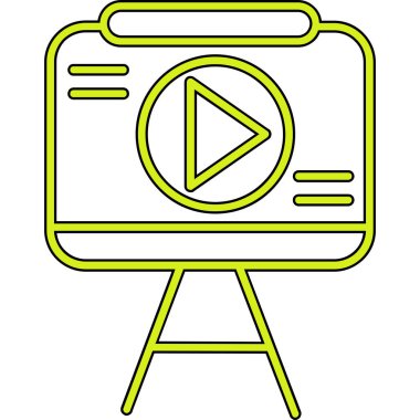 Video kamera simgesi. özet fotoğraf stüdyosu vektör rengi düz izole