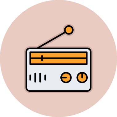 Radyo. Web simgesi basit illüstrasyon