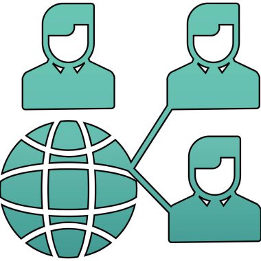 Sosyal ağ simgesi. özet insanlar ağ vektör rengi düz izole