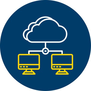 vektör bulut hesaplama simgesi