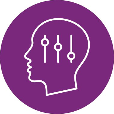 Beyin. Web simgesi vektör illüstrasyonu