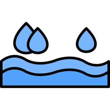 Su damlası ikonu. Ana hatlı su bırakma vektör rengi izole edildi