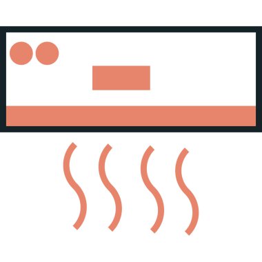 ısıtma radyatörü düz simgesi düz stil