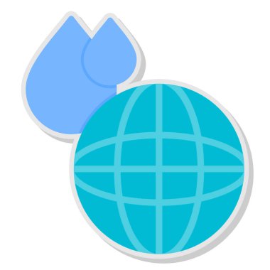 Su damlası ve vektör tasarımlı küresel küre