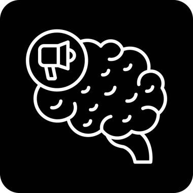 Beyin. Web simgesi basit illüstrasyon